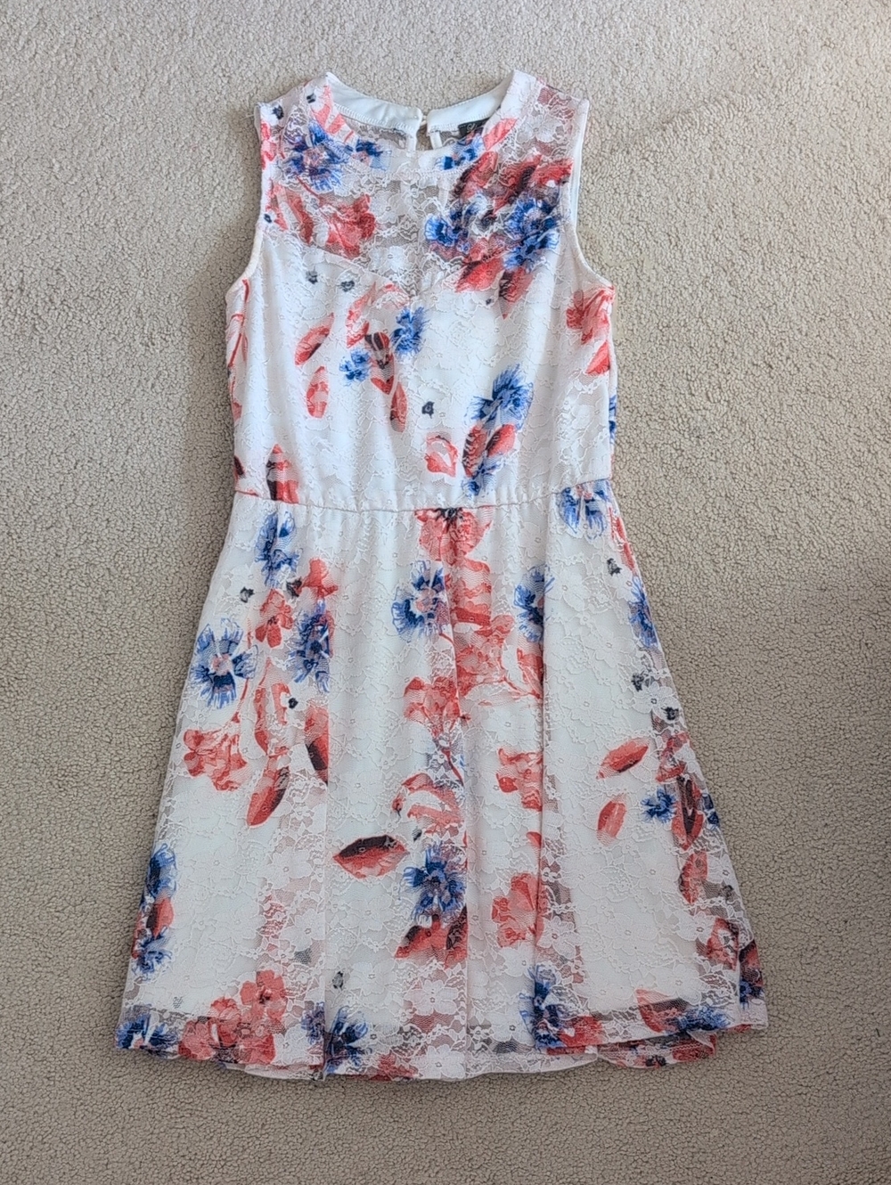 Red White and Blue Floral Dress